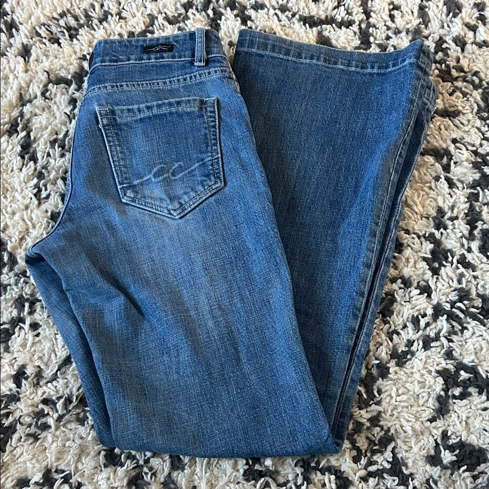 Ariat Women's Wide Leg Flare Jeans - Blue Denim